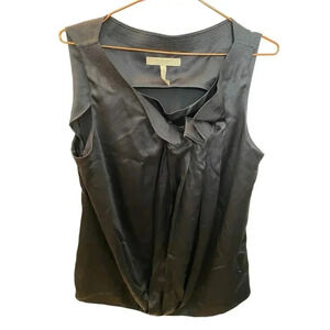 BCBGMAXAZRIA Runway Black Sleeveless 100% silk Tank Top Size Large